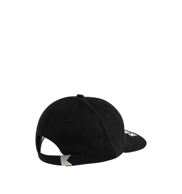 Image 3 of 3 - BLACK - RHUDE Grand Cru Crest Curved Brim Hat featuring adjustable strapback, curved brim and embroidery on the front. Cotton. 
