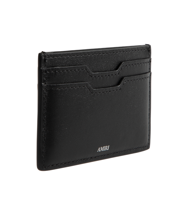 Image 2 of 3 - BLACK - Amiri Three Star Leather Card Holder has 6 card slots and leather star appliques. 100% leather. Made in Italy.  