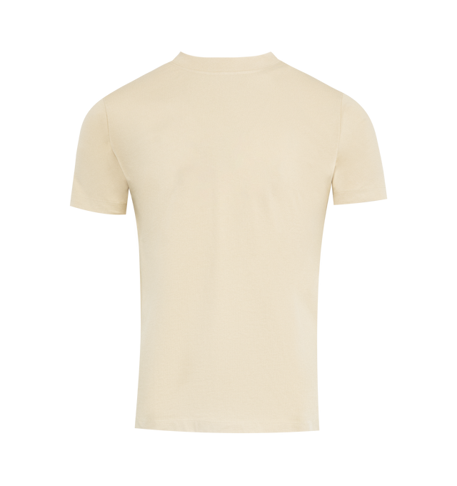 Image 2 of 2 - NEUTRAL - OFF-WHITE Flock Arrow Slim Tee featuring a flocked logo on the front, crew neck, short sleeves, slim fit and straight hem. 100% cotton. 