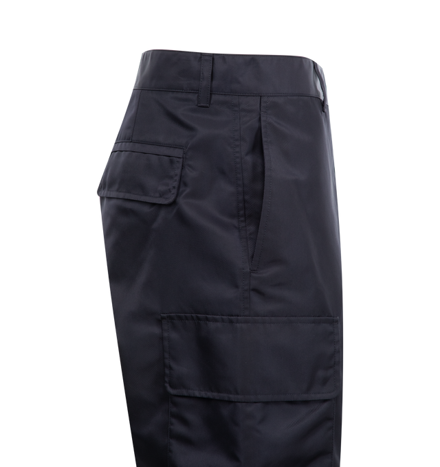 Image 3 of 3 - NAVY - Givenchy Cargo Pants have a button and zip closure with side pockets, 2 front flap cargo pockets, and 2 back pockets. 100% cotton.  