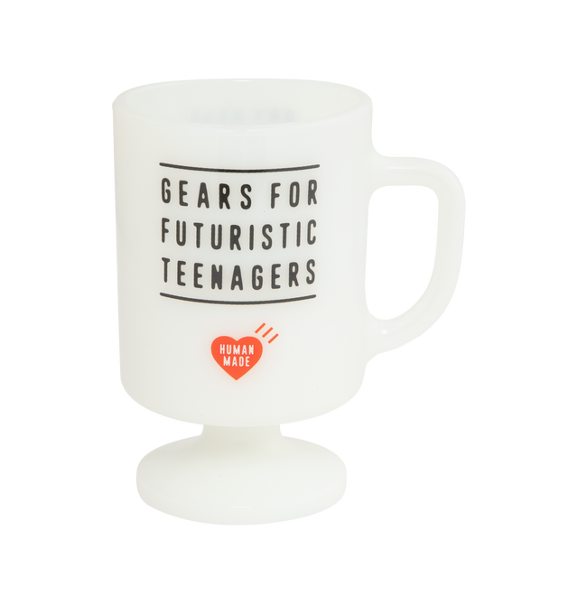 Image 2 of 2 - WHITE - HUMAN MADE Animal Glass Tumbler featuring printed branding graphic and handmade from borosilicate glass. Made in Japan. 