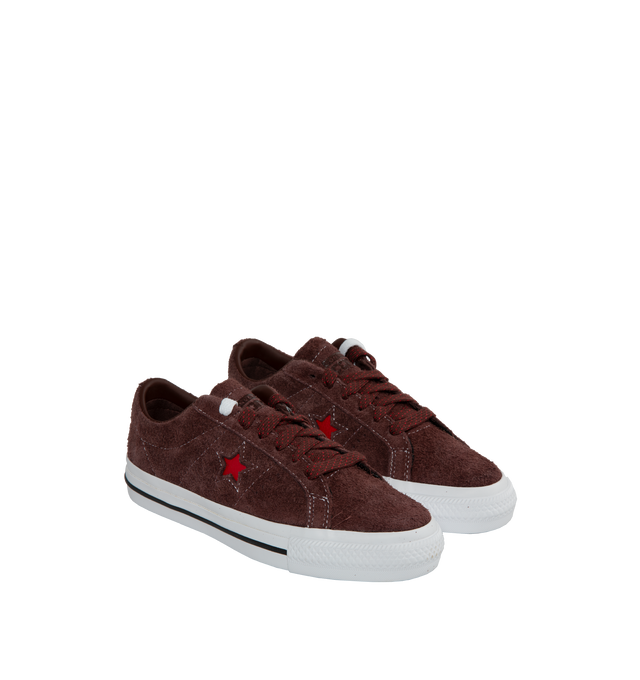 Converse one star suede burgundy best sale