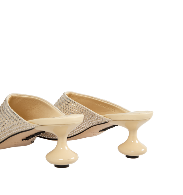 Image 3 of 7 - NEUTRAL - LOEWE Toy Pump featuring mule crafted in suede with allover rhinestones, iconic petal shaped toe, lacquered signature Toy heel, 45mm heel and shimmery effect. Suede/strass. Made in Italy. 