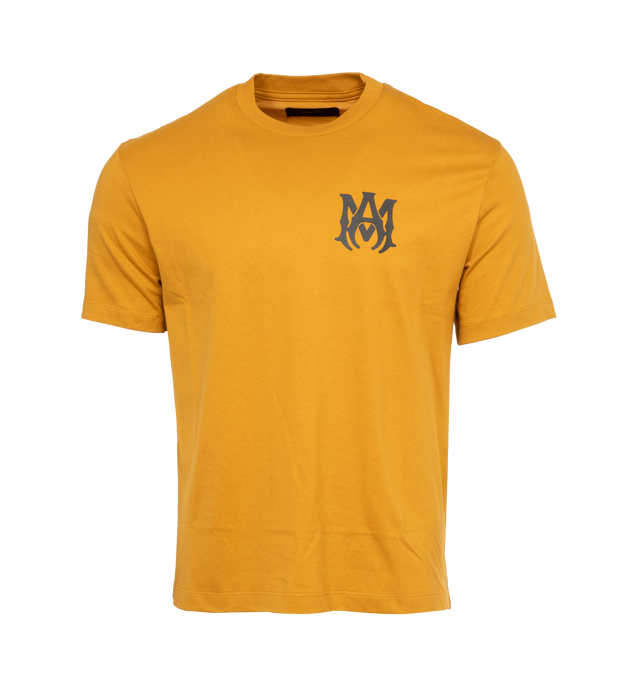 YELLOW - AMIRI MA Logo Tee featuring short sleeves, crew neck, regular fit and logo on chest and back. 100% cotton. 