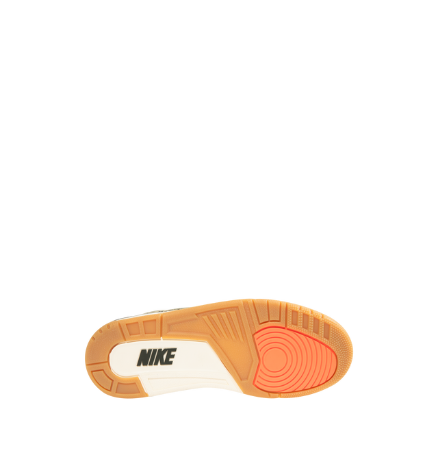 Image 4 of 5 - GREEN - JORDAN Air Jordan 3 Retro Sneaker featuring a luxe leather and nubuck upper, comfy collar, flexible foam midsole, Air-Sole units in the heel and forefoot and solid rubber outsole. 