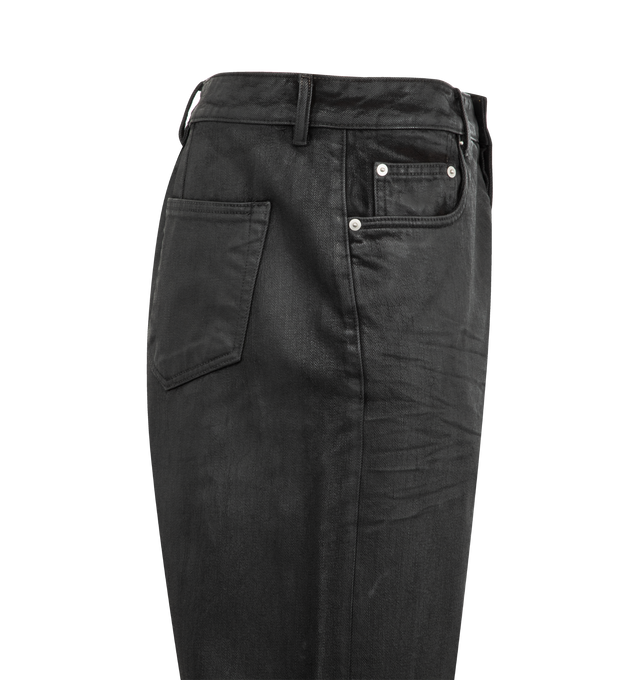 Image 3 of 3 - BLACK - DRKSHDW Geth Jeans featuring belt loops, zip fly, 5 pocket detailing, floor length and wide leg. 100% cotton. 