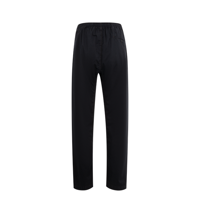 Image 2 of 3 - BLACK - Lemaire Multi-Topstitch Taekwondo Pants have an elastic drawstring waist, pleat detailing, 2 side pockets, and a rear button pocket.  