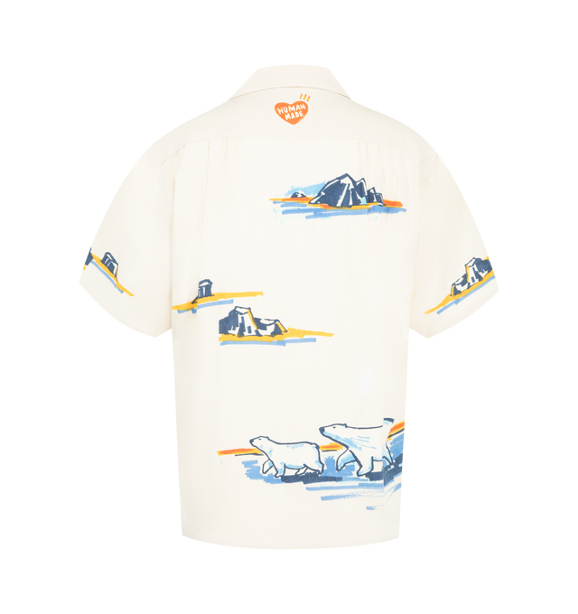 Image 2 of 2 - WHITE - HUMAN MADE Printed Shirt featuring open collar, chest pocket, button down closure, all-over printed graphics and short sleeves. 100% cotton.  