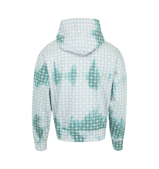 Image 2 of 2 - BLUE - Amiri MA Quad Bleached Hoodie has a drawstring hood, a kangaroo front pocket, an MA Quad monogram design, and ribbed trims. 80% wool, 20% nylon. Made in Italy.  