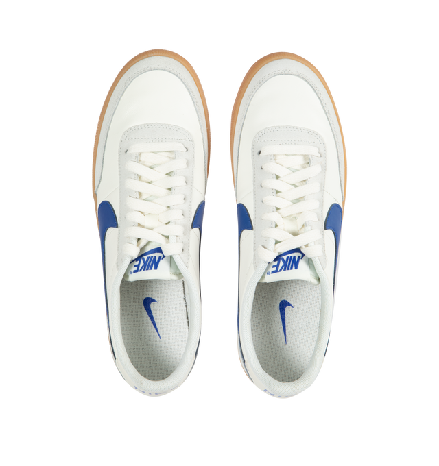 WHITE - NIKE Killshot 2 Leather featuring original low-profile, upper textured leathers, rubber gum sole, "NIKE" on the heel and bold Swoosh.
