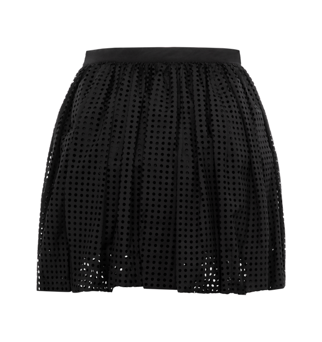 Image 2 of 2 - BLACK - ALAIA Bubble Skirt featuring mini length, high waisted, voluminous and made from laser perforated poplin. 53% cotton, 47% polyester. Made in Italy. 