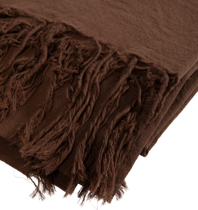 Image 2 of 2 - BROWN - THE ROW Parla Scarf featuring long lightweight scarf in cotton with fringed finish. 100% cotton. Made in Italy. 