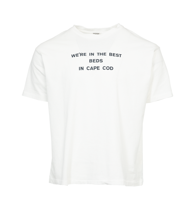 Image 1 of 4 - WHITE - BODE Best Beds Tee featuring crew neck, short sleeves and printd on front and back. 100% cotton. Made in Portugal. 