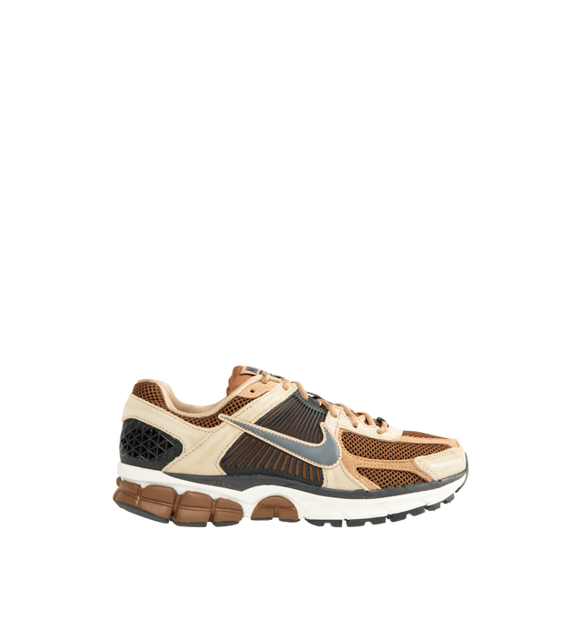 Image 1 of 5 - BROWN - NIKE Zoom Vomero 5 Sneaker featuring upper mixes real and synthetic leather, mesh panels and ventilation ports on the heel, Zoom Air cushioning, plastic caging on the side, rubber outsole and reflective details. 