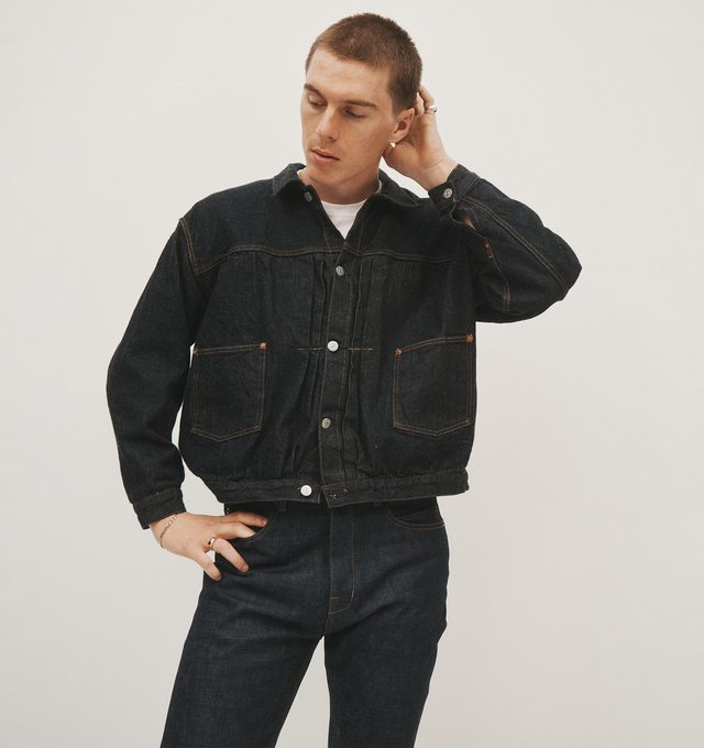 DENIM TRUCKER 2P JACKET (MENS)