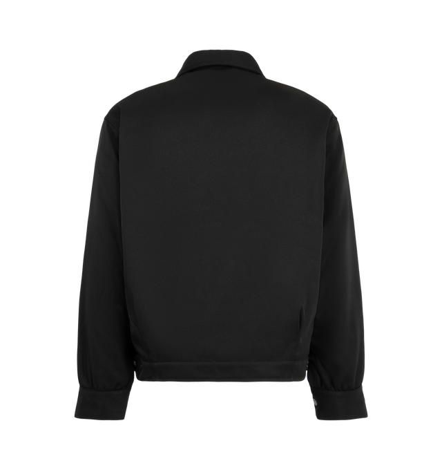 Image 2 of 3 - BLACK - Needles Men's Railroad Zip Jacket is crafted from double-cloth polyester and features a front zip closure, a buttoned flap chest pocket, and welt pockets at the sides. Designed with a relaxed silhouette for easy layering, this new style combines a workwear-inspired aesthetic with a refined melange finish and substantial textured construction for added warmth and structure. Main Material: 100% Polyester. Made in Japan. 