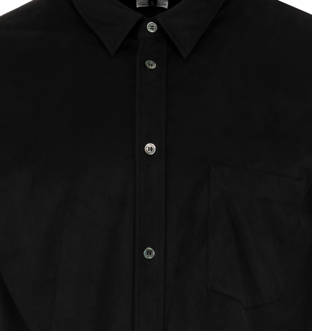 Image 3 of 3 - BLACK - Homme Plus Classic Shirt has a classic collar, a button front closure, and button cuffs.   