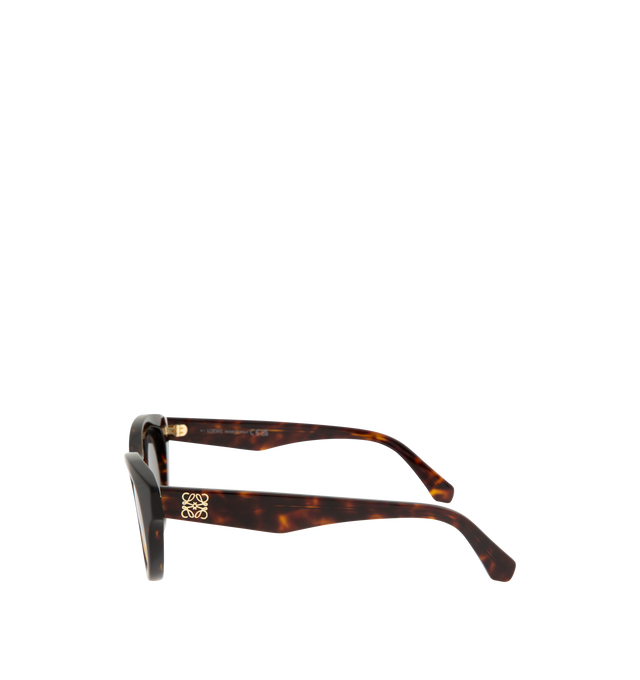 Image 2 of 3 - BROWN - LOEWE Anagram Sunglasses featuring  cat eye shaped sunglasses in acetate with a metal inner rim, adjusted fit, UVA/UVB protection and gold-finish metal Anagram. Acetate. Made in Italy. 