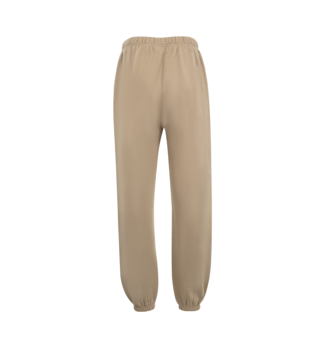 Image 2 of 3 - NEUTRAL - Fear of God Essentials Womens Sweatpants have an elastic drawstring waistband, side pockets, and a graphic screen printed on the leg. 