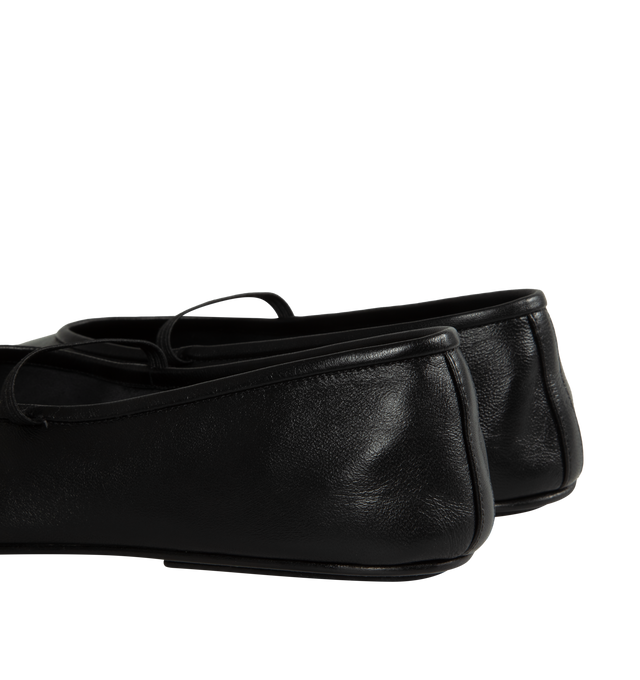 Image 3 of 4 - BLACK - THE ROW Elastic Ballet Slipper featuring round toe and delicate elastic strap across the instep. 100% calfskin upper and lining. Leather sole. Made in Italy. 