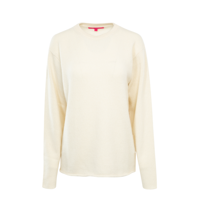Image 1 of 2 - WHITE - THE ELDER STATESMAN Heart Airbrush Sweater featuring crewneck, graphic airbrushed on back, long sleeves and rolled hem. 100% cotton.  