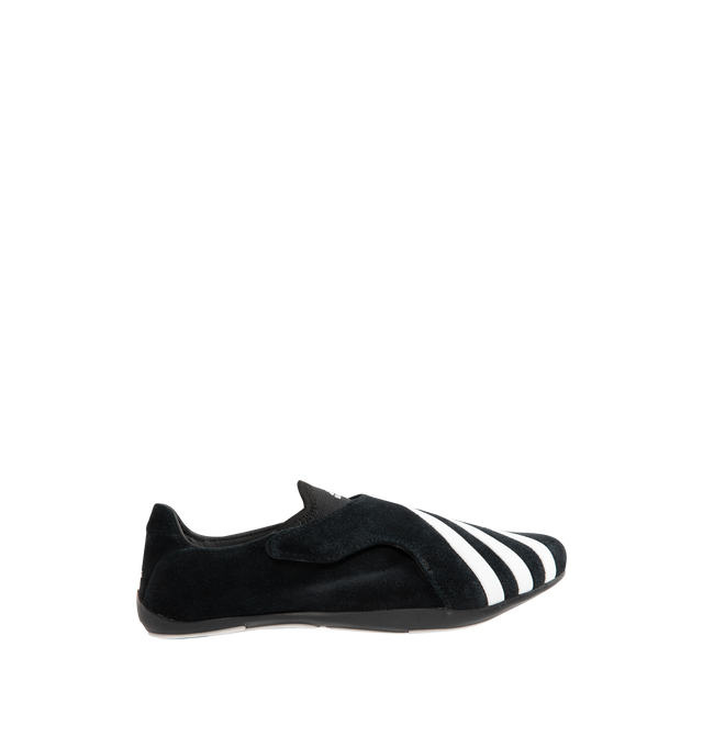 Image 1 of 5 - BLACK - Adidas Mens PW Vario Flat Earther Sneakers are crafted from leather and synthetic materials. Features a regular fit, leather and textile sockliner, rubber outsole, and COLD CEMENT construction. Upper: Leather and Synthetic; Sockliner: Leather and Textile; Outsole: Rubber. Made in Vietnam. 