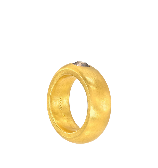 Image 2 of 2 - GOLD - DARIUS One of a Kind Champagne Old European Cut Diamond Oversized Signature Band featuring 18K Fairmined Yellow Gold Oversized Signature Band with 0.91cts Champagne Old European Diamond. Hirshleifers offers a range of initial pieces from this collection in-store. For personal consultation and detailed information about jewelry, please contact our dedicated stylist team at personalshopping@hirshleifers.com. This item may be restricted for online purchase to international clients. For as 