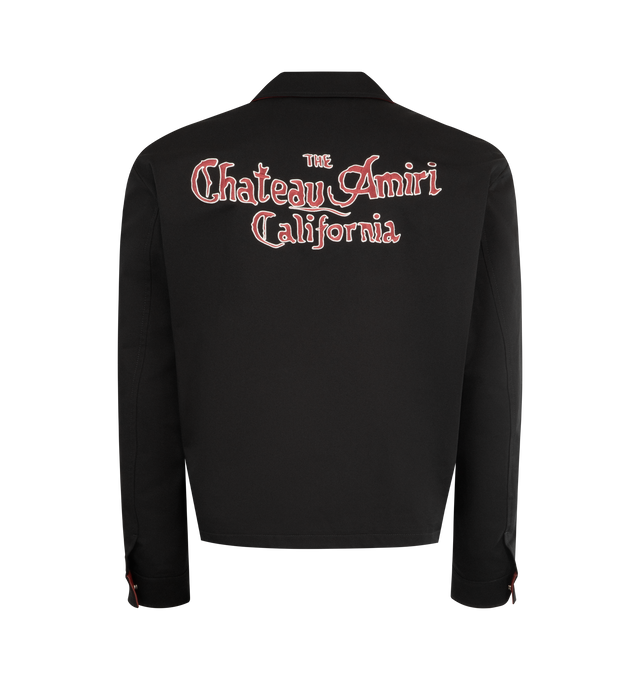 Image 2 of 3 - BLACK - AMIRI MA Chateau Jacket featuring collar, long sleeves, zip fastening, 2 side pockets and regular fit. 100% cotton. Made in Italy. 