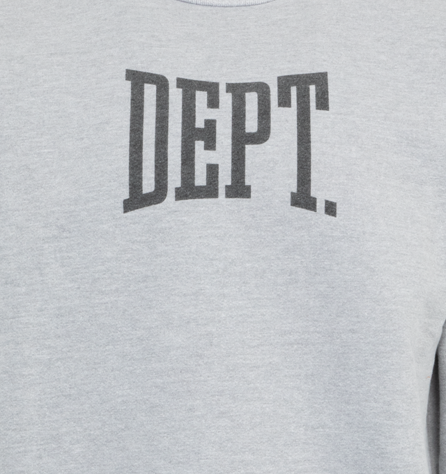 Image 3 of 4 - GREY - GALLERY DEPT. Dept Classic Sweatshirt featuring regular fit, crewneck, long sleeves, appliqu at sleeve, text pattern at front and back, ribbed trims and pulls on. 90% cotton, 10% polyester. 