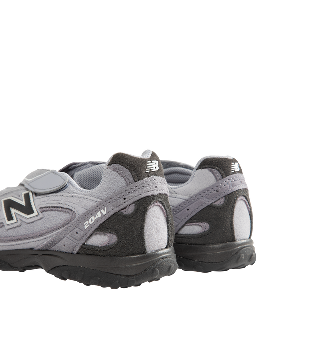 Image 3 of 5 - GREY - New Balance Unisex 204V Sneakers are crafted from premium suede and textile materials. The design features a multi-piece upper with embossed overlays, screen-printed saddle graphics, and a molded 'N' logo. Upper: Premium Suede and Textile. Sole: Rubber. *Unisex style in men's sizing. 