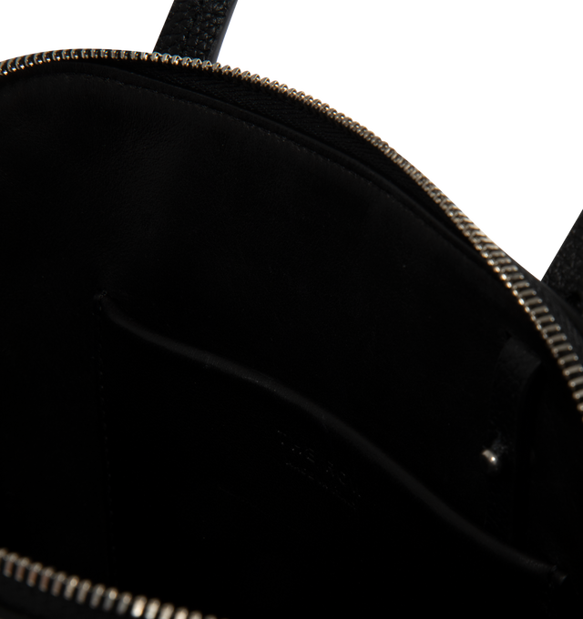 Image 3 of 3 - BLACK - THE ROW Ingrid Leather Tote Bag featuring top handles, detachable shoulder strap, zip top closure and internal slot pocket. Leather. Made in Italy. 