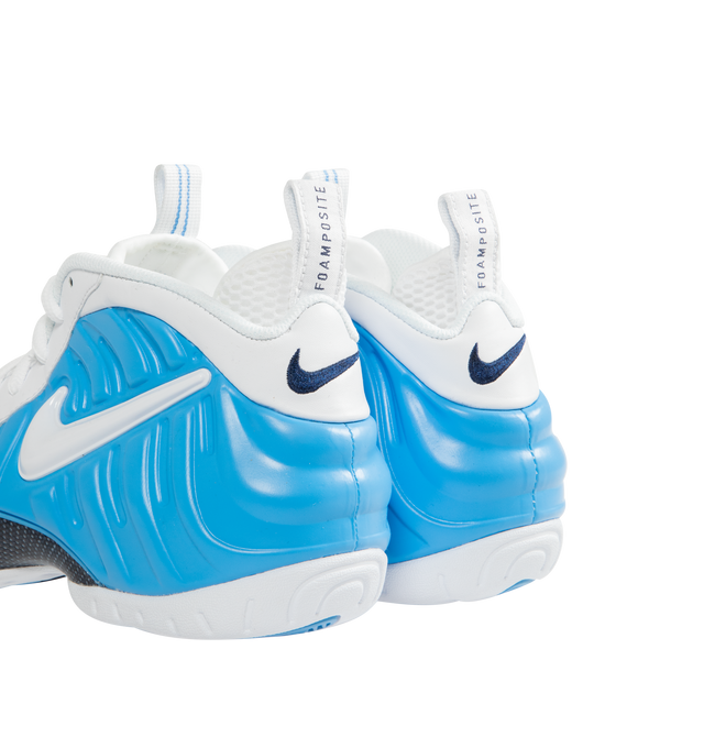 Image 3 of 5 - BLUE - NIKE Air Foamposite Pro Sneaker featuring Foamposite upper, full-length and heel Zoom Air cushioning and rubber outsole with herringbone tread. 