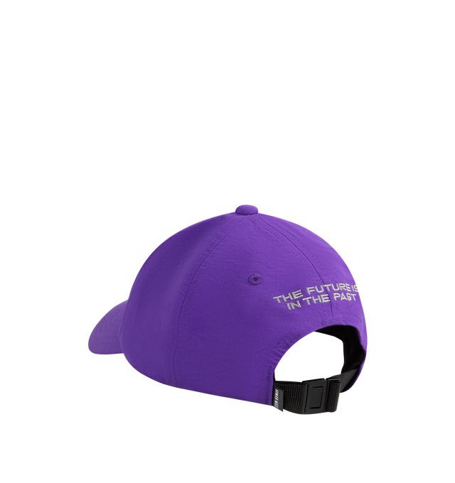 Image 2 of 2 - PURPLE - HUMAN MADE 5 Panel Nylon Cap featuring reflective logo on the front, adjustable back strap and 5 panels. 100% nylon. 