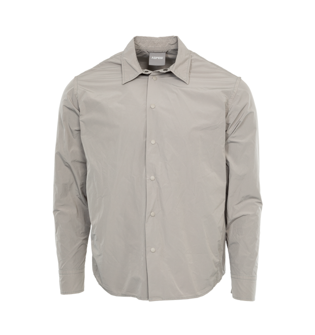 Image 1 of 3 - GREY - ASPESI Camicia Cassel Shirt featuring long sleeves, collar and button down front. 