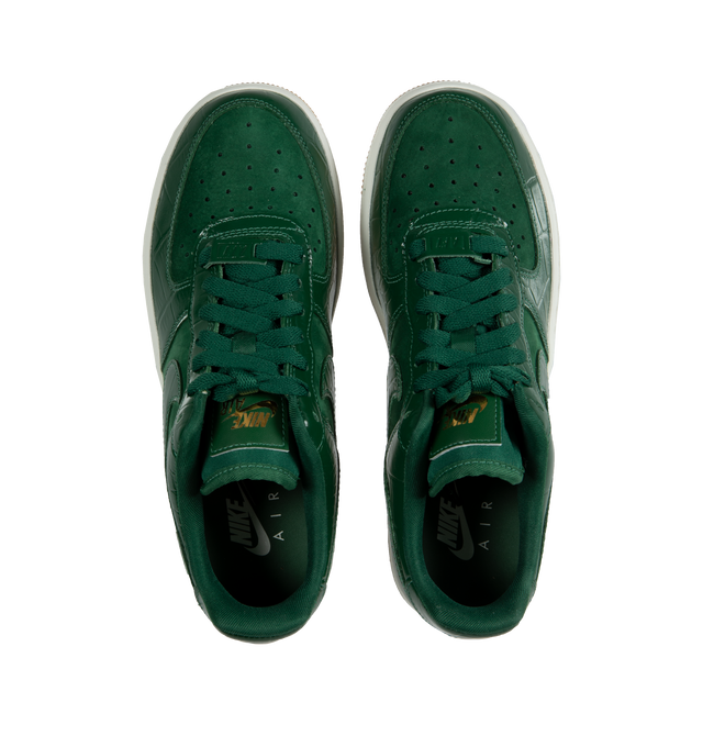 Image 5 of 5 - GREEN - NIKE Air Force 1 '07 LX Sneaker featuring Nike Air unit in the sole provides lightweight cushioning, removeable insole and lather and textile upper/synthetic lining/rubber sole. 