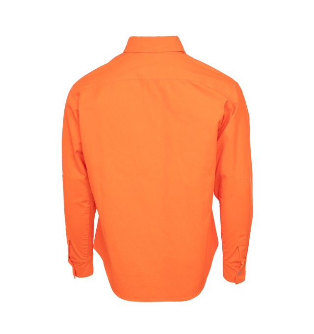 Image 2 of 3 - ORANGE - HUMAN MADE Twill Work Shirt featuring button front closure, chest flap pockets, collar and long sleeves with button cuffs. 