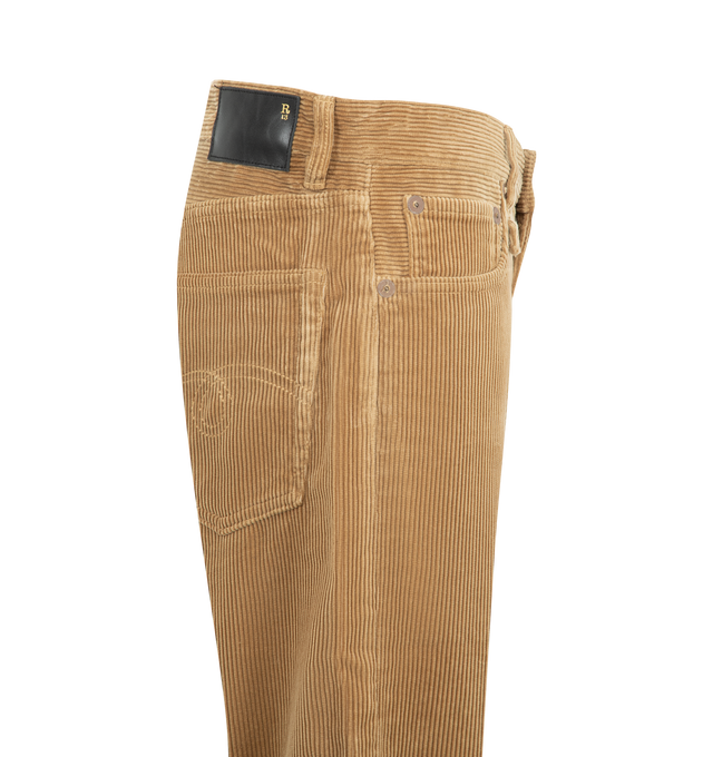 Image 3 of 3 - BROWN - R13 Women's Boyfriend Jean is crafted from corduroy and features the brand's signature relaxed boyfriend silhouette. Designed with a mid-rise waist, classic five-pocket construction, and a straight-leg fit that delivers an effortless, lived-in look. Main Material: Cotton. 