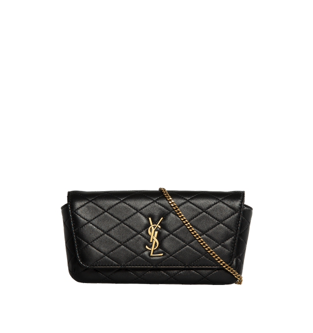 Shop Saint Laurent Gaby Large Flap Wallet in Quilted Lambskin