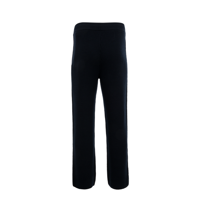 Image 2 of 3 - NAVY - Moncler Genius X Palm Angels Track Pants have a drawstring waistband, side pockets, a brand logo patch, and straight legs. Unlined. 100% wool. Made in Romania.  