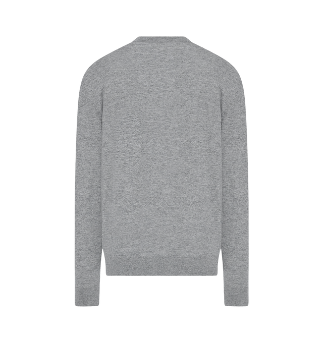Image 2 of 2 - GREY - THE ROW Nian Sweater featuring long-sleeved v-neck sweater in fine Scottish cashmere with boxy fit, seamless construction, and ribbed neckline, cuffs, and hem. 100% cashmere. Made in Italy. 