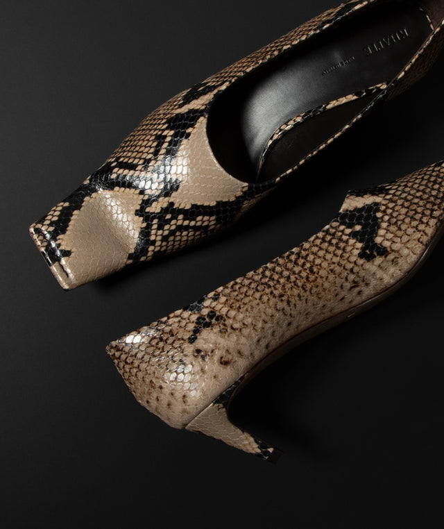 Khaite brown pumps with snake pattern 