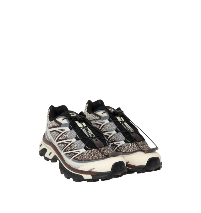 Image 2 of 5 - MULTI - Salomon Men's XT-6 Shadow Sneakers are crafted with a lightweight textile and synthetic upper and feature the brand's Agile Chassis System, Quicklace technology, and advanced cushioning for exceptional stability and comfort. Inspired by Salomon's iconic trail-running heritage, these designer sneakers combine technical performance with a sleek contemporary aesthetic, making them ideal for both urban wear and outdoor exploration. Main Material: Textile and Synthetic Upper. Midsole: Ener 