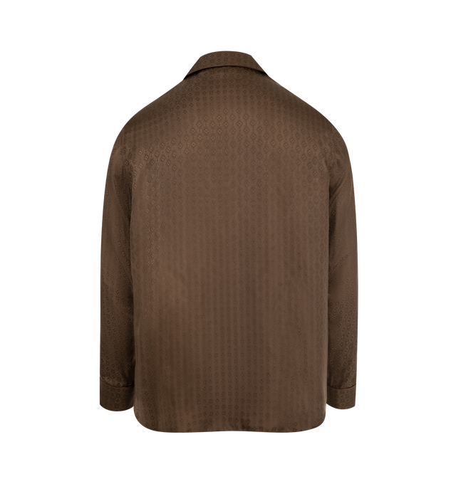Image 2 of 2 - BROWN - SAINT LAURENT Chemise Pyjama featuring long-sleeves, buttoned front closure, spread collar and button cuffs. 100% silk. Made in Italy. 
