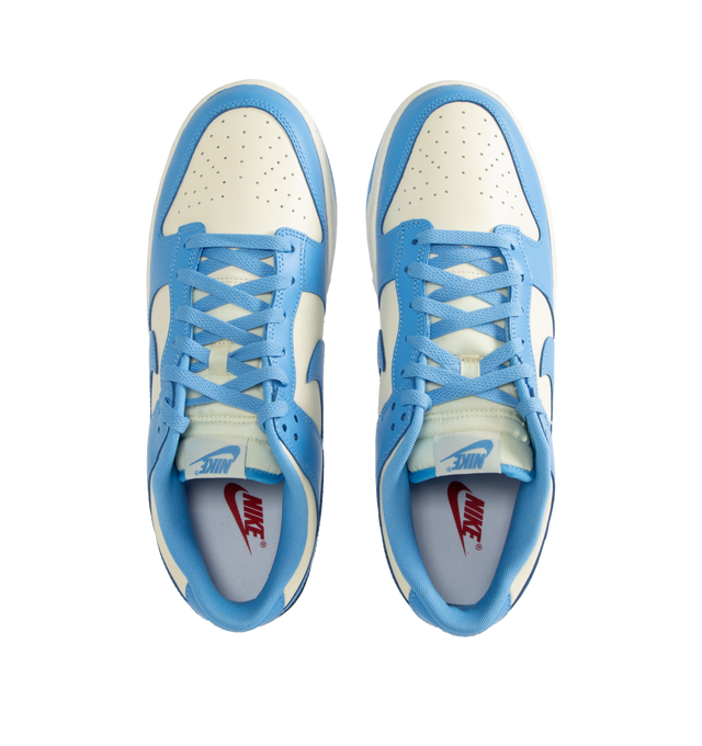 Image 5 of 5 - WHITE - Nike Dunk Low Retro Sneakers are a lace-up style with leather uppers, foam midsoles, padded collars, and rubber outsoles.  