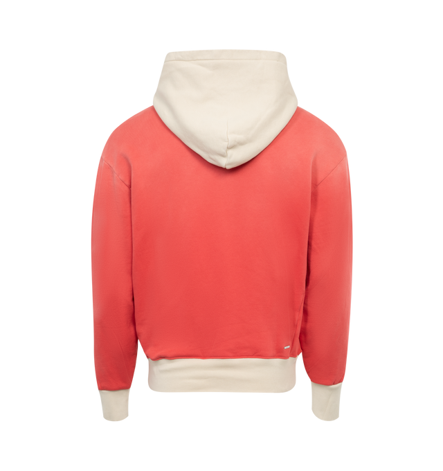 Image 2 of 2 - RED - AMIRI Vintage Oversized Hoodie featuring tonal coloring, oversized fit, vintage inspired colorblock and logo patch applique. 100% cotton. 