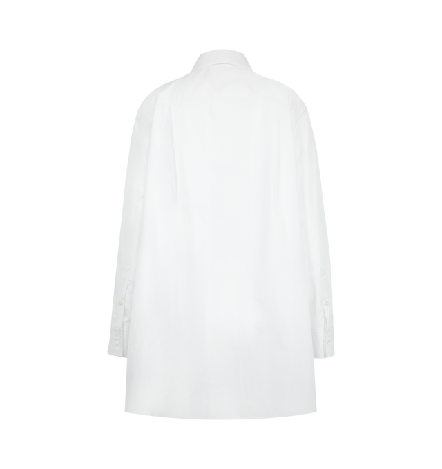 Image 2 of 2 - WHITE - Loewe Women's Tailored Shirt Dress is crafted from lightweight cotton and features a peplum silhouette at the front. Designed with a relaxed fit and short length, it is finished with a button-front fastening and Double L embroidery at the waist. Main Material: Cotton. Made in Italy. 