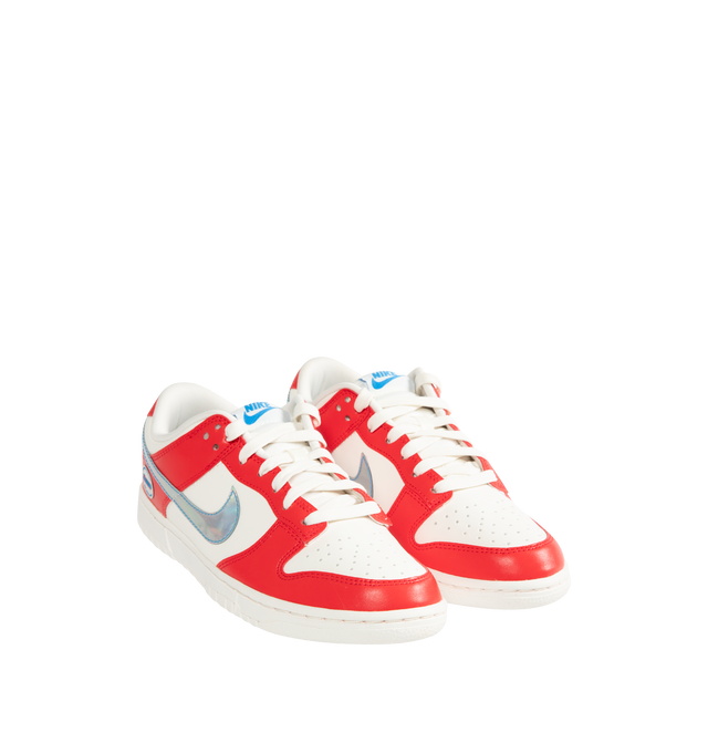 Image 2 of 5 - RED - Nike Women's Dunk Low WNBA 30th Sneaker featuring upper that softens and gains vintage character with wear, foam midsole, rubber outsole with classic pivot circles, padded collar and rubber outsole. Imported 