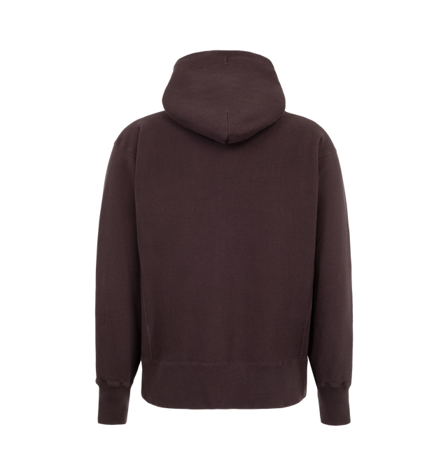 Image 2 of 2 - BROWN - Kaptain Sunshine Men's Front Zip Hoodie is crafted from soft loopwheel terry cotton and features a front zip closure, reverse-weave construction, and a relaxed fit. Knitted slowly for enhanced texture and durability, the fabric is finished with a specially brushed interior and garment-dyed treatment that creates an authentic vintage-inspired character and exceptionally soft feel. Main Material: Cotton Loopwheel Terry. Closure: Front Zip. Fit: Relaxed. Made in Japan. 