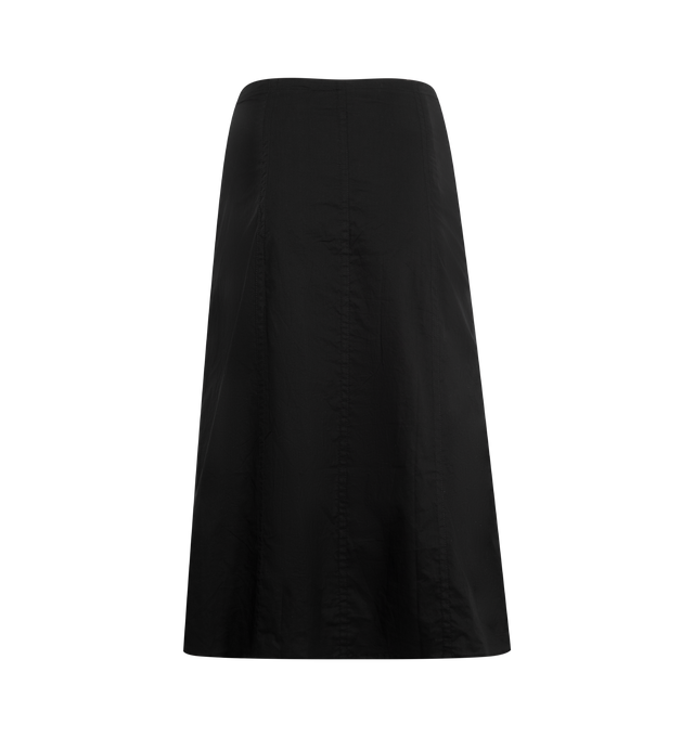 Image 2 of 2 - BLACK - DEIJI STUDIOS Double Lace Up Skirt featuring a relaxed a-line designed to sit mid-low rise, double lace up detail at front, side seam zip, internal lining and panel design detail. 100% organic cotton. 