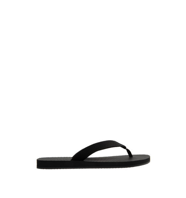 Image 1 of 4 - BLACK - THE ROW Dune Flatform Sandal in Rubber featuring platform flip-flop, cotton grosgrain with textured footbed and lightweight rubber sole. 66% cotton, 34% viscose. Synthetic sole. Made in Italy. 